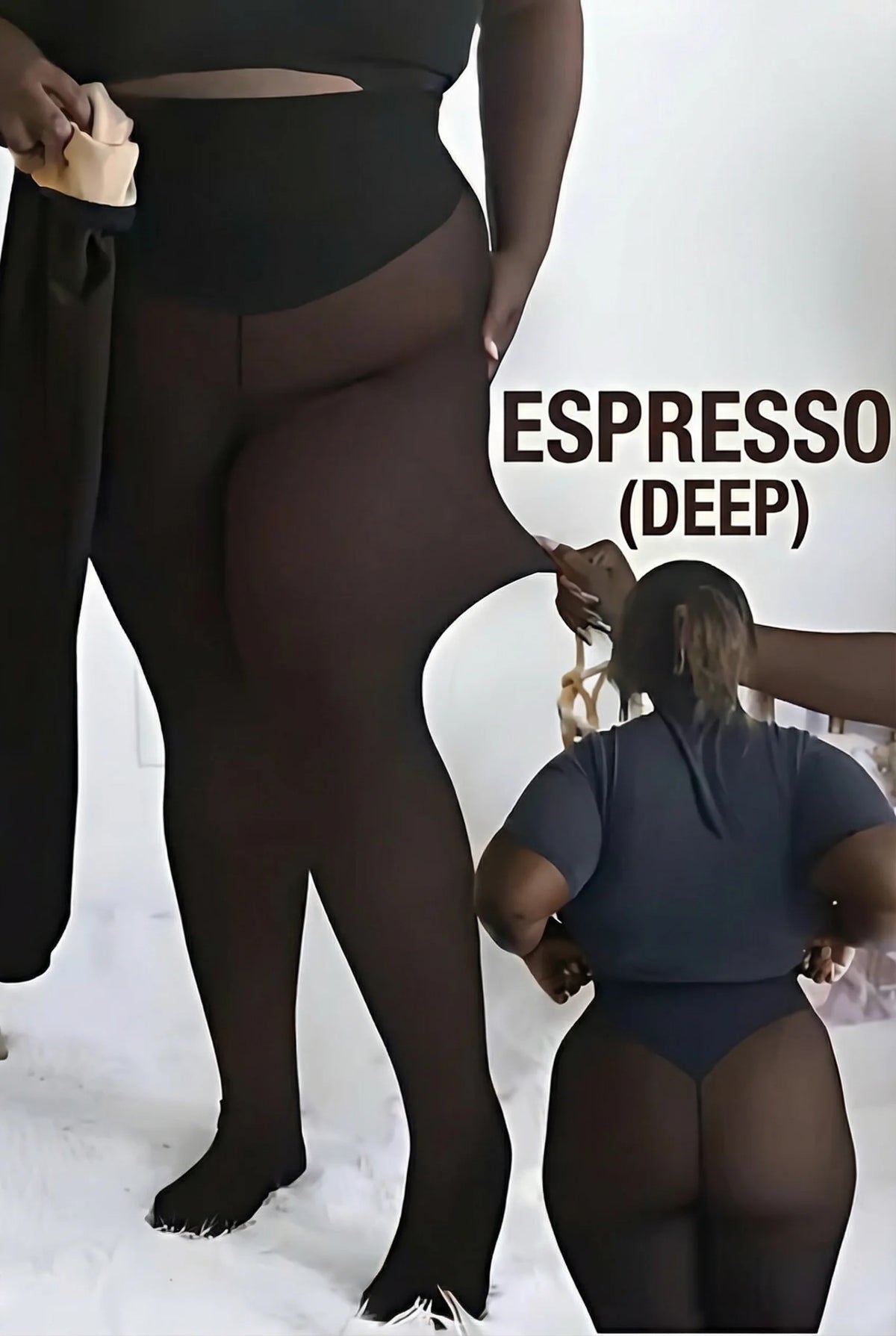 Magic Shaping Fleece Leggings with Translucent Tights Effect