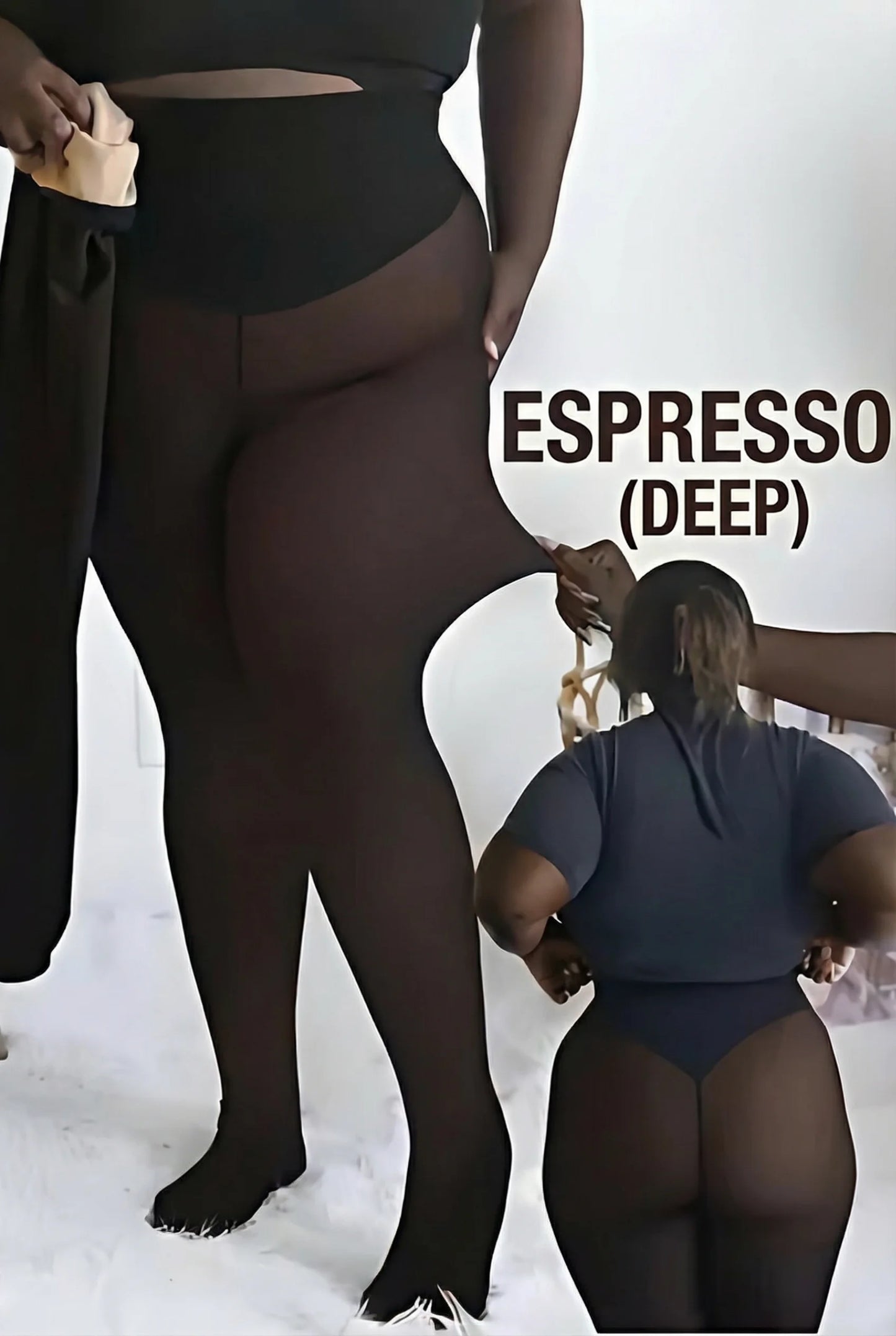 Magic Shaping Fleece Leggings with Translucent Tights Effect