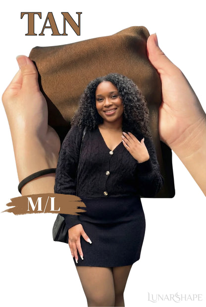 Magic Shaping Fleece Leggings with Translucent Tights Effect