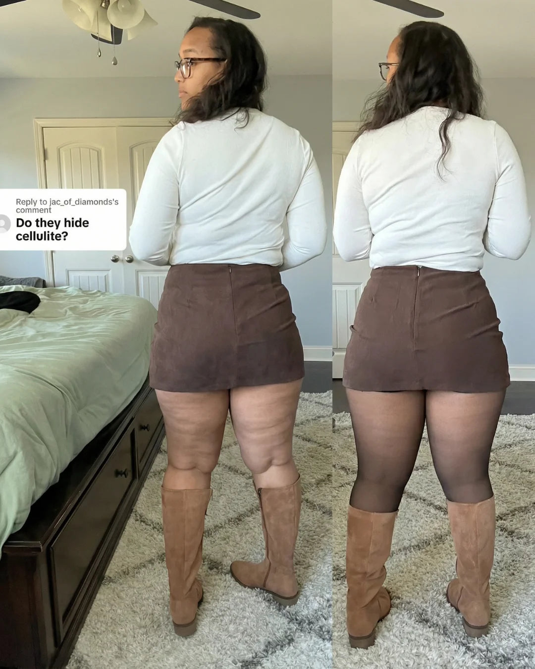 Magic Shaping Fleece Leggings with Translucent Tights Effect