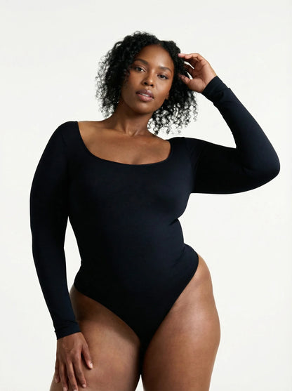 Long Sleeve Thong Bodysuit