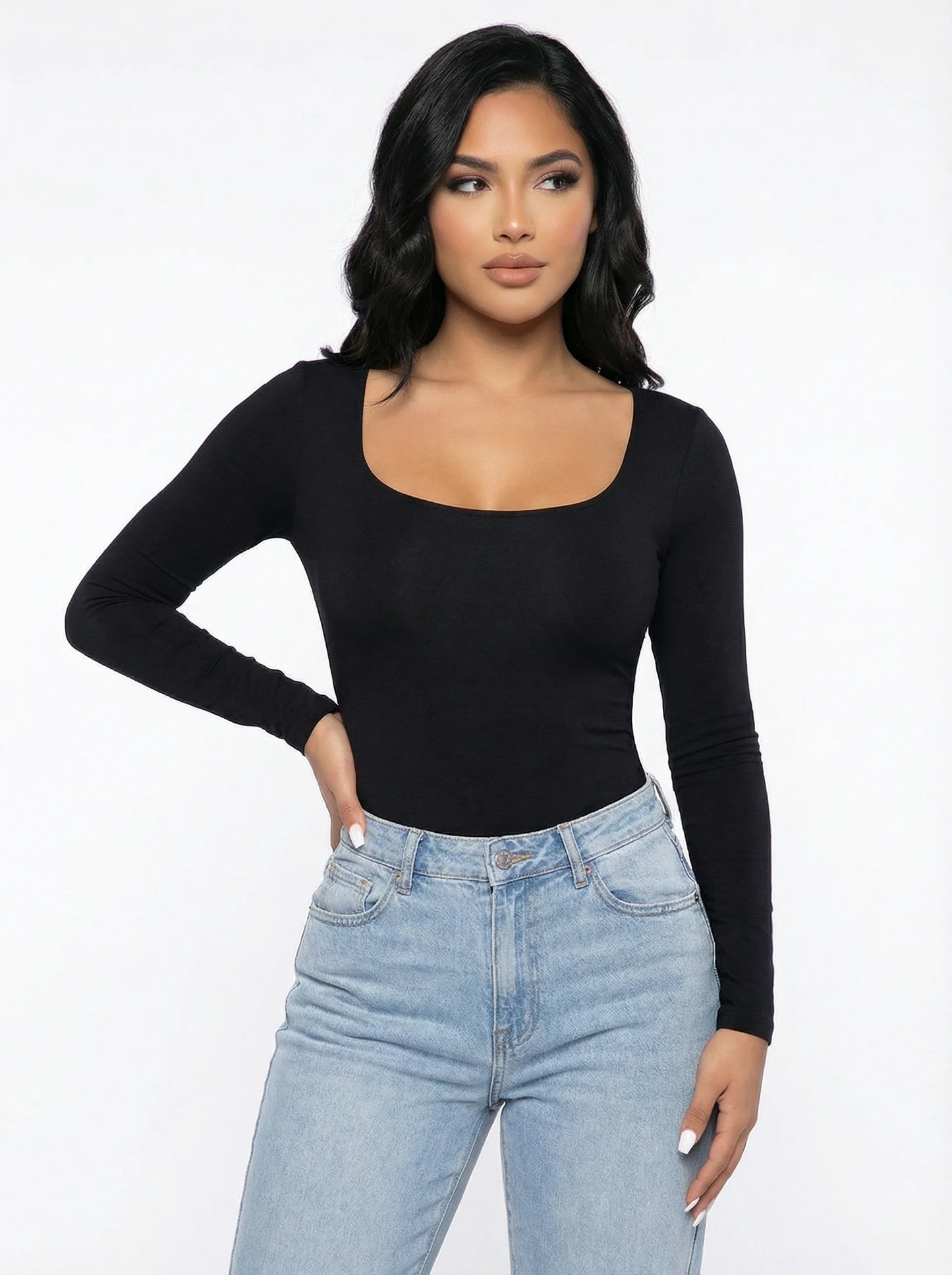 Long Sleeve Thong Bodysuit